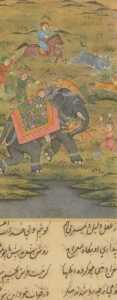 Indian School (19thC). Hunting scenes with elephants, a prince on horseback with attendants,... - 3