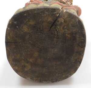 A Tibetan brass figure of Padmasambhava, modelled seated on a lotus flower base, 22cm high,... - 6