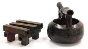 A Vietnamese Raku pottery vessel, with stand, titled 'Deep in Love' by Khau Duc, from the Clay... - 2
