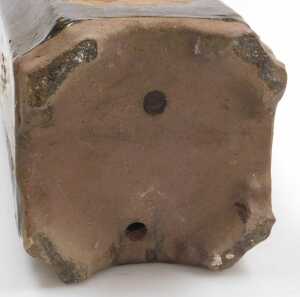An early 20thC Chinese or Japanesevase, of canted square form, relief decorated with panels of... - 7
