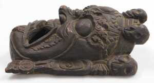 A Nepalese or Tibetan carved Mahakala mask, 32cm high, 24cm wide. - 3