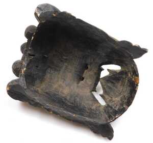 A Nepalese or Tibetan carved Mahakala mask, 32cm high, 24cm wide. - 6