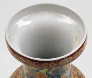 A Chinese porcelain vase, of shouldered tapering form, polychrome decorated with women in a... - 5