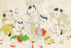 Chinese School (20thC). Children at play, watercolours, 22.5cm x 32cm. (2) - 3