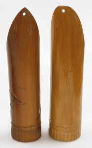 Three 20thC Chinese hardwood carvings of fantail goldfish, together with two pairs of carved... - 3