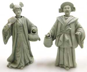 A group of 20thC Chinese Shiwan pottery mudman figures, including a seated lady, and deities,... - 4