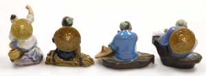 A group of 20thC Chinese Shiwan mudman figures, including fishermen, deities, musician, etc. (2... - 6