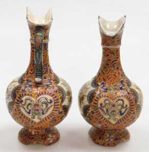 A Chinese sancai pottery roof tile, modelled as a horse, pair of Satsuma ewers, of baluster form,... - 3
