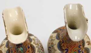 A Chinese sancai pottery roof tile, modelled as a horse, pair of Satsuma ewers, of baluster form,... - 4