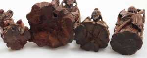 A group of 19thC and later Chinese hardwood carved figures, including deities, fishermen, a... - 4