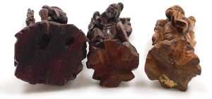 A group of 19thC and later Chinese hardwood carved figures, including deities, fishermen, a... - 10