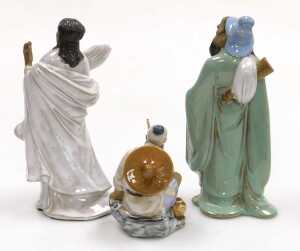 A group of 20thC Chinese Shiwan mudman figures, including fishermen, a deity with a child,... - 3