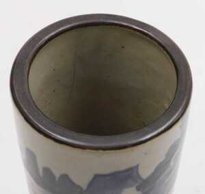 A Vietnamese plaster bust of Ho Chi Minh, a blue and white pottery cylindrical vase decorated... - 19