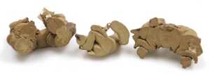 A group of 20thC Chinese Shiwan mudman figures, including two men seated playing a board game,... - 10