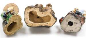 A group of 20thC Chinese Shiwan mudman figures, including two men seated playing a board game,... - 20