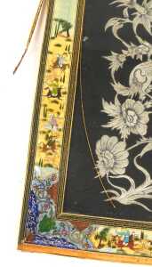 A 20thC Persian silver and copperwork picture, decorated in bas relief with birds and flowers,... - 3