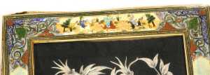 A 20thC Persian silver and copperwork picture, decorated in bas relief with birds and flowers,... - 4