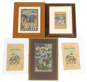 Indian School (19thC). Figures in interior scenes and courtyard settings, figures riding...