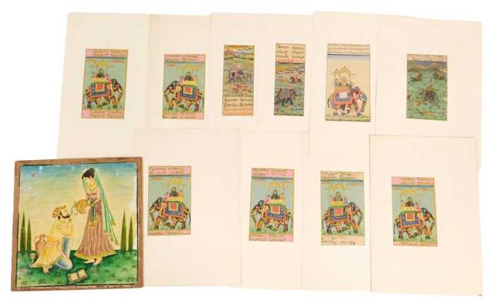 Indian School (20thC). A man and lady undertaking handwashing, watercolour, 27cm x 17cm,...