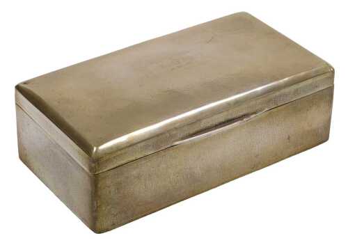 An early 20thC Chinese silver cigarette box, with stipple engraving, rectangular reserve,...