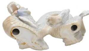 A Chinese sancai pottery roof tile, modelled as a horse, pair of Satsuma ewers, of baluster form,... - 8