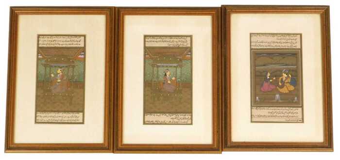 Indian School (19thC). A Maharaja, and a Maharani, both seated under pavilions, together with a...