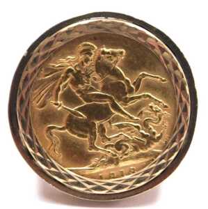 A George V gold full sovereign 1913, in a 9ct gold ring mount, size Z, 15.9g. - 2