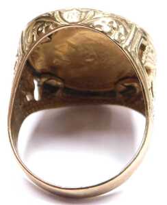 A George V gold full sovereign 1913, in a 9ct gold ring mount, size Z, 15.9g. - 3