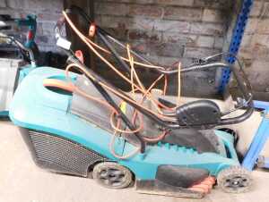 A Bosch electric lawn mower.