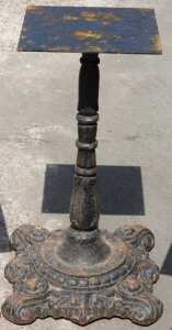 A set of four late Victorian cast iron table bases, probably from pub tables, with scrolling... - 2