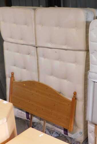Two Health Beds Exclusive pocket sprung single mattresses, together with a double headboard, and...