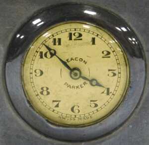 A Parker Beacon (Dunhill) silver plated lighter/pocket watch, 46mm high. - 2