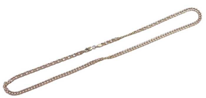 A 9ct gold curb link neck chain, on a lobster claw clasp, 5.0g, 46cm long.