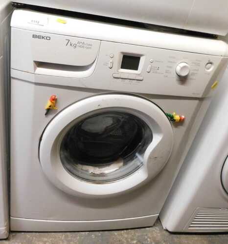 A Beko 7kg washing machine.