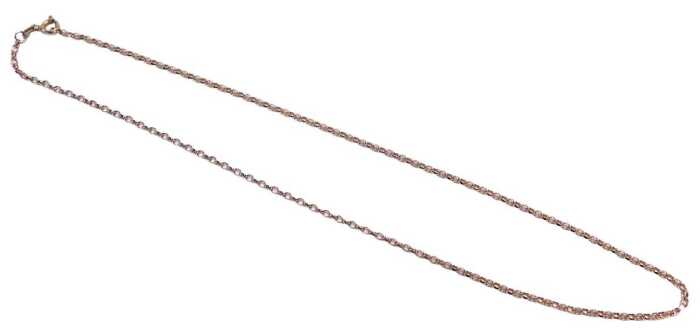 A 9ct rose gold belcher link neck chain, on a yellow metal bolt ring clasp, stamped 9k, 4.7g,...