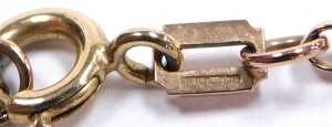 A 9ct rose gold belcher link neck chain, on a yellow metal bolt ring clasp, stamped 9k, 4.7g,... - 2