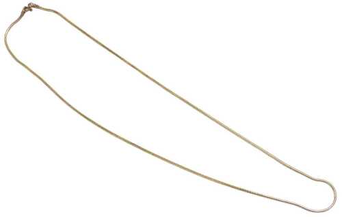 A 9ct gold snake link bracelet, on a bolt ring clasp, 15.4g, 66.5cm long.