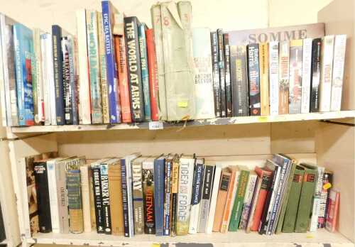 Books, predominantly non fiction, relating to world wars, Vietnam, etc. (2 shelves)