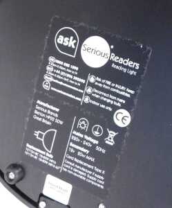 An Ask Serious Readers floor-standing reading light, in black, 162cm high. - 5
