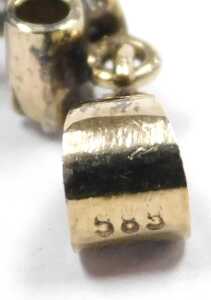A topaz and diamond pendant, in a floral and bud design, in yellow metal, stamped 585, 2.0g. - 3