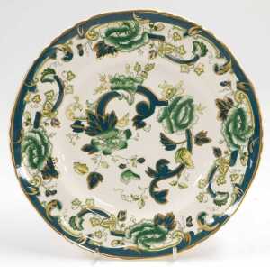 A group of Masons ironstone Chartreuse pattern vases, fruit bowl, hors d'oeuvre, three graduated... - 2