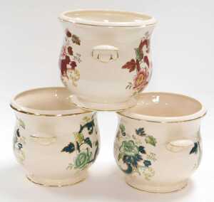 A pair of Masons ironstone Chartreuse pattern jardinieres, of twin handled baluster form,... - 2
