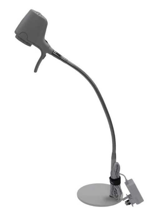 An Ask Serious Readers reading light, in white, 76cm high. WARNING! This lot contains untested...