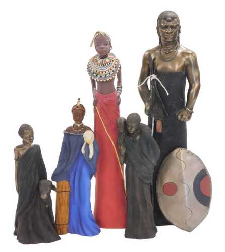 Four Soul Journeys figures, comprising Myasa, Quiet Warrior, Maasai, limited edition 637/4500,...