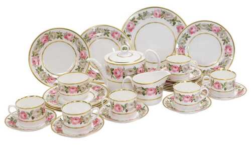 A Royal Worcester porcelain Royal Garden pattern part tea service, comprising a teapot, cream...