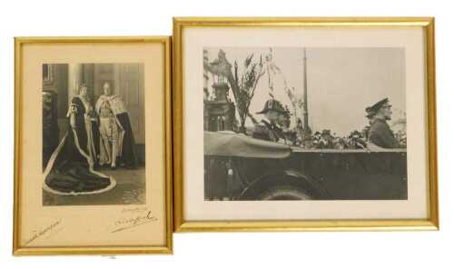 An early 20thC photographic portrait of the 2nd Earl and Countess of Liverpool, signed by both,...