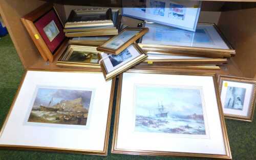 Pictures and prints, to include prints depicting ships, prints after William Russell Flint,...