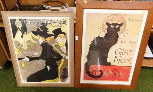 Prints, comprising after Th&eacute;ophile-Alexandre Steinlen, Tourn&eacute;e du Chat Noir, 69cm x 49cm, and...
