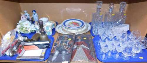 Glassware and collectibles, to include table glassware, decanters, Henry VIII and Elizabeth I...