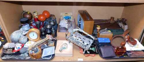 Plated wares and collectibles, to include silver plated trophies, a Pure Evoke-2S radio,...